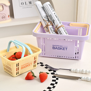 Portable Rectangle Basket For Clothes Snacks Storage Outdoor Camping Concealed Handle - Product Image 1