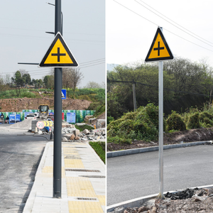 لوحة أمان للطرق من الفولاذ والألومنيوم بعمود واحد ، علامات لا توجد إشارة لاتجاه وقوف السيارات لأمن الرصيف - Product Image 5