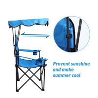 Chaise de camping et de plage pliante légère et portable de luxe pour adultes, avec auvent, idéale pour l'extérieur et les voyages – Vente en gros