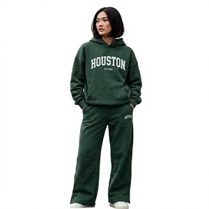 Conjunto de Sudadera con Capucha y Pantalones Deportivos de Forro Polar Personalizado para Mujer, Corte Holgado Informal, Dos Piezas, Manga Larga - Product Image 1