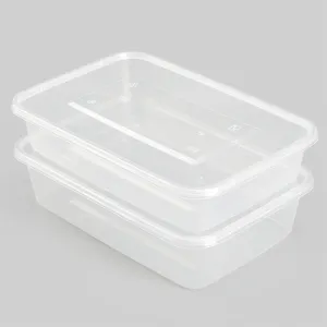 Mikrodalga tek kullanımlık plastik saklama kutusu ambalaj kullanımı PP dikdörtgen gıda kabı çıkar