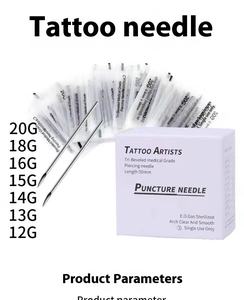 100 Stks/doos Chirurgisch Staal Wegwerp Gesteriliseerde Piercing Naald Gesteriliseerd 14G/16G/<span class=keywords><strong>18G</strong></span>/20G/22G Tattoo Naalden - Product Image 2