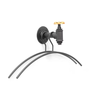 Crochets industriels noirs en gros, design de robinet à roue jaune, crochets adaptés pour les vêtements et les chapeaux - Product Image 4