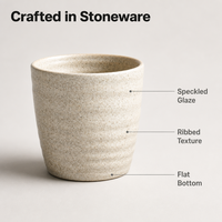 Tasse à café en grès moucheté FENN, gobelet en céramique sans anse, tasse à expresso côtelée 200ml 135ml, tasse à thé beige, vente en gros