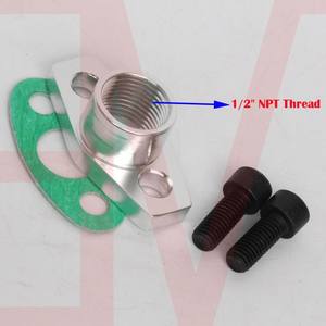 T3 T4 T04E T04 39mm NPT 1/<span class=keywords><strong>2</strong></span> Zoll Innengewinde Turbo Öl-Zufuhr- und Ablassleitung Adapterflansch - Product Image 1