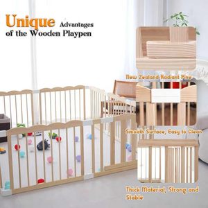 Corral de juegos de madera <span class=keywords><strong>para</strong></span> bebés y niños pequeños, corralito de madera grande y ajustable con puerta con cerradura, área de juegos <span class=keywords><strong>para</strong></span> bebés - Product Image 2