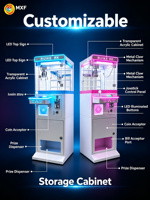 Mini machine à griffes à monnayeur, couleur personnalisée bleu glace rose, jeu de grue d'arcade pour centre commercial