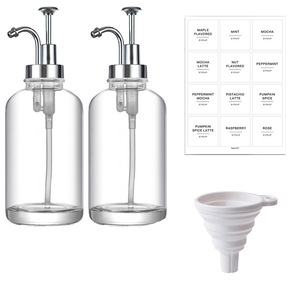 En appuyant sur le verre <span class=keywords><strong>Gel</strong></span> douche désinfectant pour les mains bouteille vide bouteille de lotion 350ml/500ml rond Transparent shampooing bouteille moussante - Product Image 2