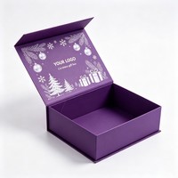 Boîte cadeau magnétique rigide en carton personnalisé, emballage de Noël, boîte cadeau personnalisée avec logo, boîte cadeau de Noël, boîte cosmétique magnétique