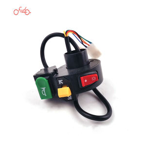 ZHAO HUA Commutateur de signalisation lumineux 3-en-1 pour vélo <span class=keywords><strong>électrique</strong></span>, scooter, VTT, <span class=keywords><strong>quad</strong></span>, klaxon ON/OFF, guidon de 22 mm, moto, noir - Product Image 1