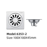Drain de sol carré en acier inoxydable Anti-odeur accessoires de salle de bain Drain de sol