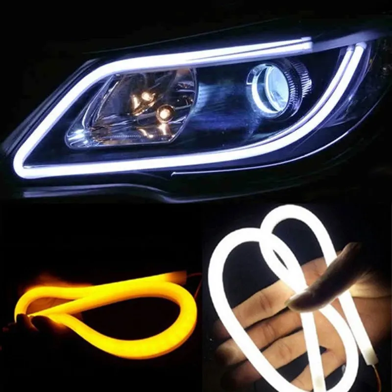 Tira Flexible de luces led de circulación diurna para coche, intermitente, Ojos de Ángel, estilo de coche, 30cm, 45cm, 60cm