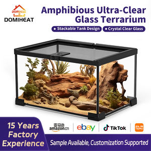 Flat Packed 20x20x20 Glass Reptile <b>Tank</b> for Office Desktop Decor - Product Image 5