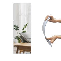 1pc Self Adhesive Acrylic Mirror Sheet Shatterproof 2mm Thick Non Glass Mirror Stickers Simple DIY Craft Makeup Mirror