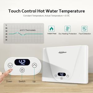 Certifié CE 5500W Douche électrique numérique Chauffe-eau instantané Affichage LED Boîtier en plastique pour le marché britannique pour les hôtels Ménages - Product Image 4