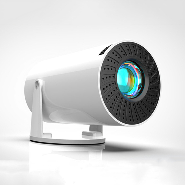 2026 New F100 Mini Smart Mobile Projector Round Portable Wired and Wireless Projector with Android 11