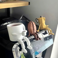 XR Coffee Buddy Gelenkige Schreibtischfigur 3D-Gedruckte Plastik-Kaffee-Ecke Mini-Statue für Schwangerschaft