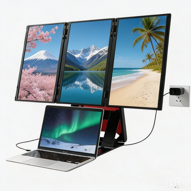 Foldable Quad Laptop Portable FHD IPS Monitor 15.6" Triple Screen Extender Z4PRO for Windows Mac