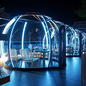 Casa prefabbricata di lusso impermeabile trasparente cupola Glamping casa all'aperto per Resort a bolle per PC