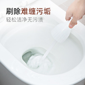 Toilet <b>Brush</b> With Squeeze Function White <b>Round</b> Durable Easy To Clean For Hotel Bathroom - Product Image 3