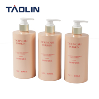 Ensemble de flacons PETG Taolin Pack avec impression sérigraphique monocolore + pompe à pression pour soins de la peau, shampooing et gel douche 400 ml