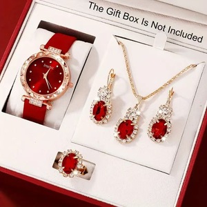 <strong>Ladies</strong>' Fashion Jewelry Red Fashion <strong>Watch</strong> Gift <strong>Set</strong> - Product Image 6
