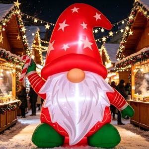 Duende Inflable sin Rostro de Navidad con Luces LED, Decoración para Jardín Exterior para Exhibición Navideña - Product Image 1
