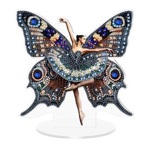 DIY Papillon Danseur Diamant Peinture Ornement De Table Forme Irrégulière 2D Plat Acrylique Creative Diamant Peinture Bureau Ornement - Product Image 1