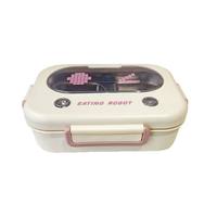 Boîte à lunch isotherme en acier inoxydable à 3 compartiments pour enfants, style Kawaii, pour l'école