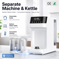 Purificateur d'eau alcaline à osmose inverse (RO) 4 étapes sans installation, pour bureau, avec eau chaude et froide, et carafe amovible