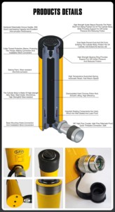 Cilindro hidráulico de acción simple ENERPAC RC-57 universal de 5t de capacidad y carrera larga de 177 milímetros (0 kg) - Product Image 6