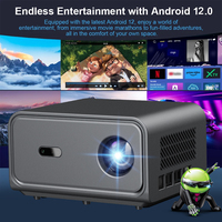 Projecteur vidéo portable mini 1080P Full HD pour Android 14, 1000 lumens ANSI, stéréo HIFI, haut-parleurs intégrés, home cinéma