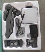 Dudukan ponsel, perlengkapan fotografi ponsel pintar Vlog Kit/Kit pembuat Video + mikrofon + Tripod + pemegang/lampu cincin