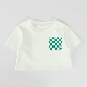 Ensembles de vêtements pour enfants à motif de damier mélange de coton 3-8 ans avec taille réglable pour des vêtements d'été décontractés et de plein air - Product Image 2
