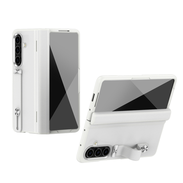 Crouching Tiger Foldable Shockproof PU+Leather Mobile Phone Case Protective Film Wrist Strap for for Z Fold/Flip
