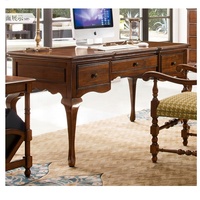 Bureau rétro antique avec 3 tiroirs en bois de sheesham massif, table de travail de bureau, buffet, console