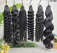 Extensions de cheveux humains bouclés pré-bouclés, tresses sans nœuds, mèches de cheveux humains bouclés birmans, extensions de cheveux humains au crochet