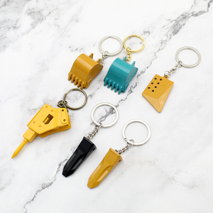 <span class=keywords><strong>Porte</strong></span>-clés mousqueton en alliage de zinc, personnalisé avec logo, UV, vintage, 3D, motif pelle excavatrice (dents de godet), jaune, léger - Product Image 4