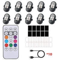 JHS 7-Farben USB-Aufladbare Mini Kabellose LED-Warnblitzlampe Mini Flugzeug-Stroboskoplicht USB-Aufladbare Leuchte für Auto Fahrrad Motorrad