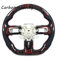 Volant de course personnalisé à fond plat en fibre de carbone de qualité supérieure pour Ford Mustang S550 GT EcoBoost 2015-2023, ajustement OEM