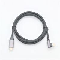 Cable USB Tipo C con revestimiento de nailon, recto y curvo, de alta velocidad 5A, carga rápida PD, malla exterior tejida, 1m, para uso con computadora, entrega rápida