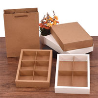Boîte-cadeau en papier kraft pliable en gros d'usine carton ondulé gaufré pour thé et gâteau de lune séparé pour un rangement facile