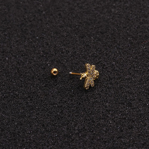 Orecchini a perno Mini Bee da donna, design a barretta sottile, gioielli per l'orecchio semplici e carini per tutti i giorni - Product Image 5