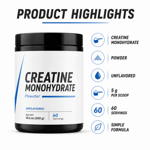 Adult <b>Creatine</b> <b>Monohydrate</b> Powder Sports Nutrition Supplement Muscle Building Strength Enhancement Sugar Free No Artificial 300g - Product Image 4