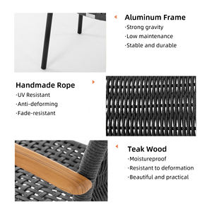 Sillas de Bistró Comerciales para Cafetería, Muebles de Exterior para Restaurante, Sillas Apilables de Aluminio para Terraza y Jardín - Product Image 4