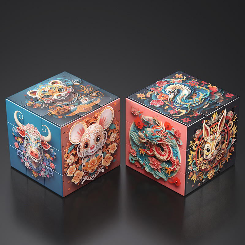 Visualización del efecto del cubo de Rubik de tercer orden