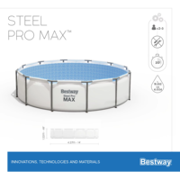 Bestway 56420 Kunststoff-Metallrahmen-Schwimmbecken Familien-Rundpool mit Gestell 3,66m*1,22m