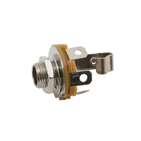 Nikel 6.35mm 1/4 inci 2 tiang Mono Panel soket dudukan sasis Jack Audio konektor Solder wanita dengan saklar