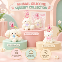 Squishies Chiot Blanc Taba Faits Main en Silicone Alimentaire, Sensation Aquatique, Remontée Lente, Anti-Stress et Anxiété, Nouveauté 2026 OEM ODM