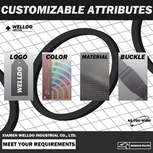 Màu Đen Rắn Màu OEM Bán Buôn Du Lịch Cổ Gối Massager Xách Tay Hình Chữ U Bộ Nhớ Bọt Nhào USB Có Thu Phí Massage Gối - Product Image 2